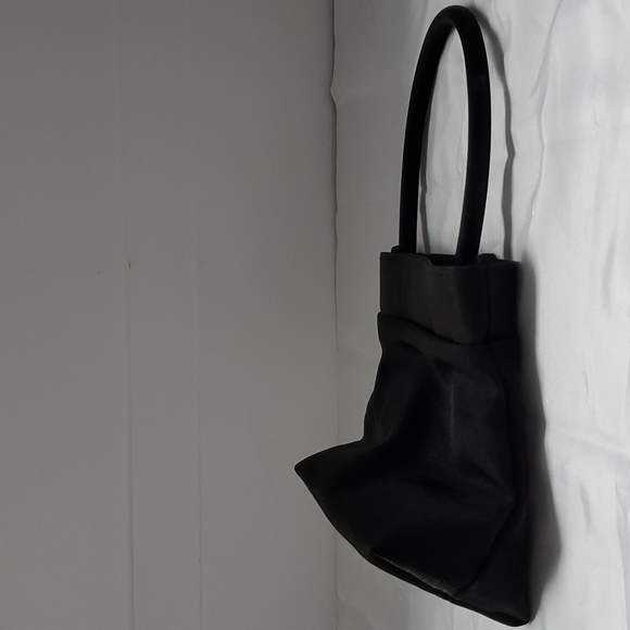 Satin Black Evening Bag - Picture 3 of 9